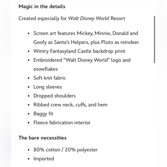 Santa Mickey Mouse and Friends Holiday Pullover Sweatshirt Walt Disney World XS - Picture 11 of 11